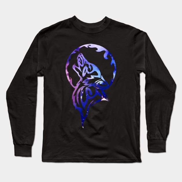 Galaxy Wolf 2 Long Sleeve T-Shirt by D1rtysArt